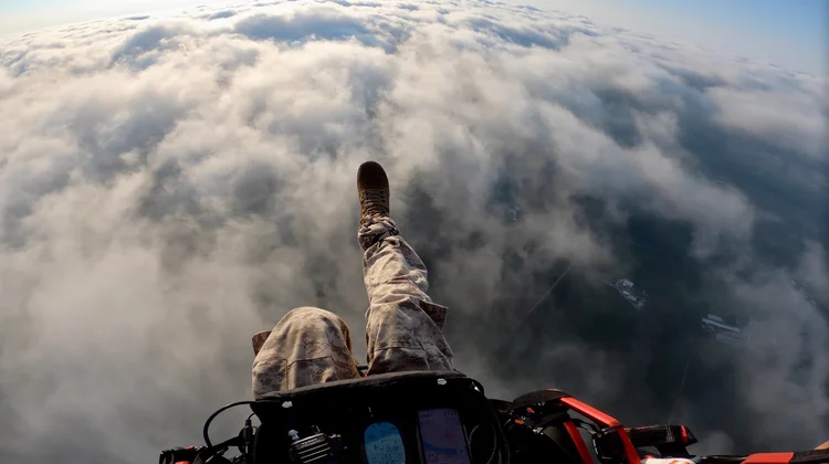 under parachute