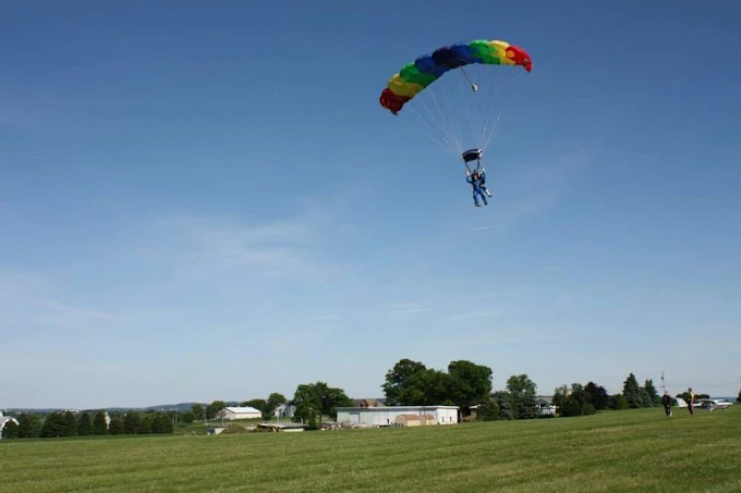 under parachute